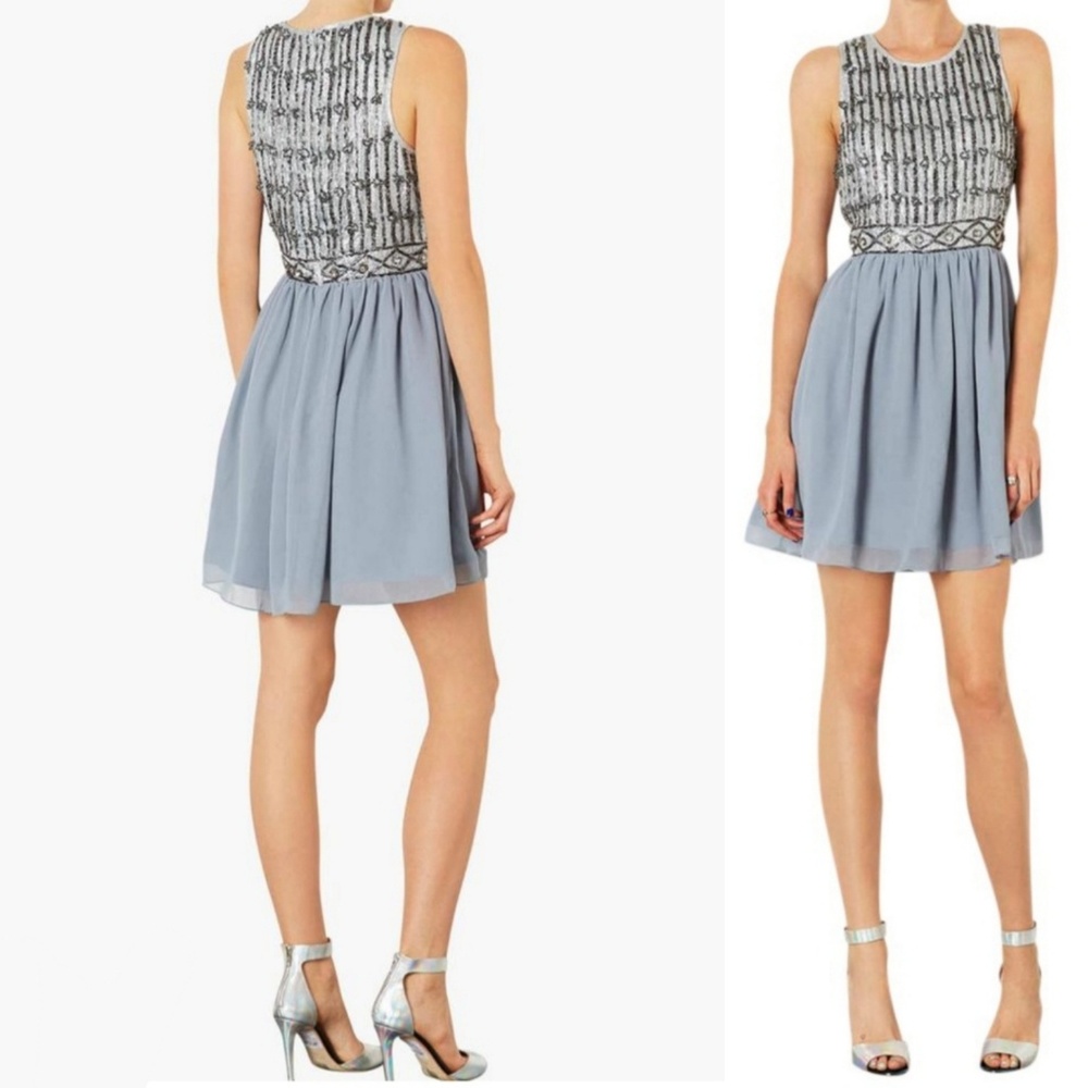 TOPSHOP beaded embellished cocktail skater dress